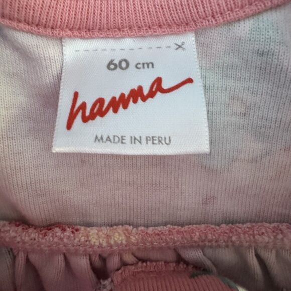 HANNA ANDERSSON Play Dress Starfish Pink Floral Cotton Baby Infant 60 0-3 MO - Picture 2 of 3